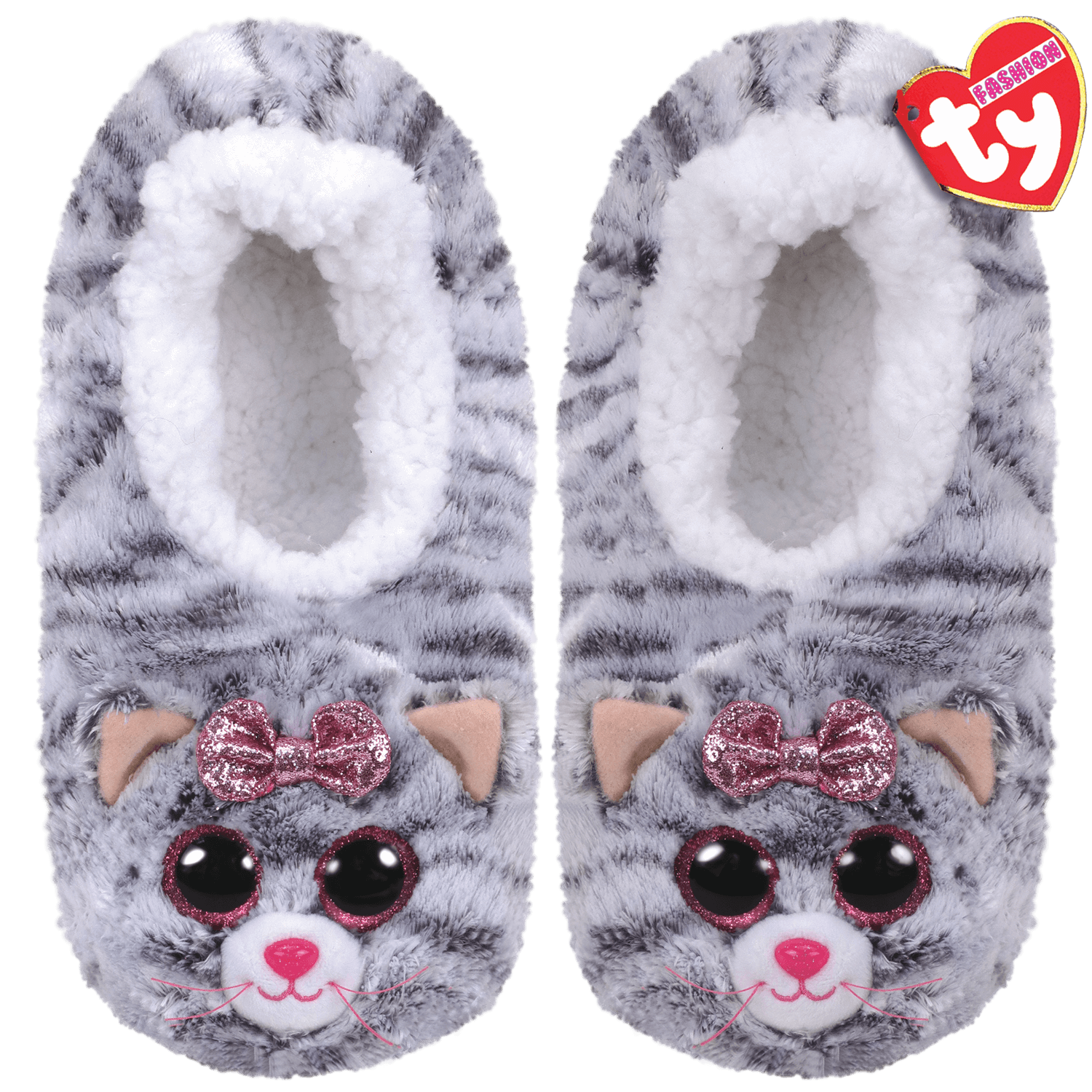 TY Kiki Grey Cat Beanie Boo Slippers Nathalie Dancewear I