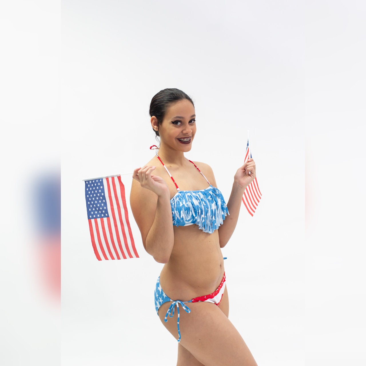 ESW American Flag Fringe Bikini Bottoms