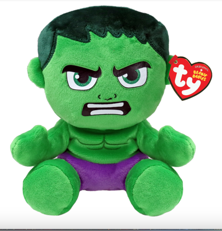 TY Marvel Hulk Soft Body Regular Beanie Baby Plush Toy 44004